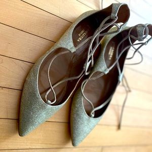 Light Gold Aquazzura Glitter Sparkle Flats